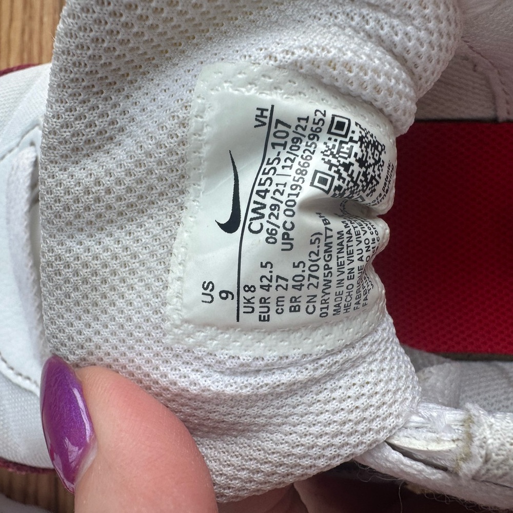 Nike Air Men’s Sneakers – White & Red – Size 9 - Picture 11 of 12